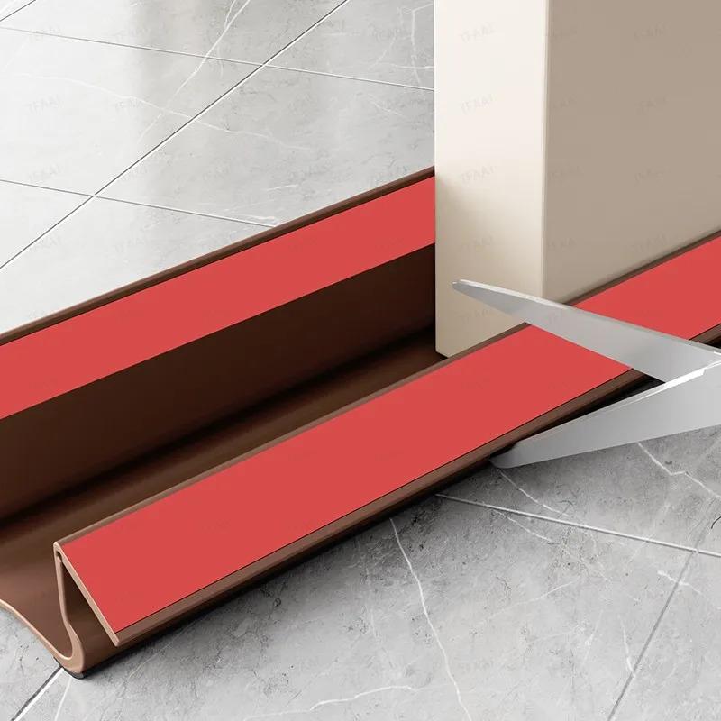 93cm Self-adhesive Door Bottom Sealing Strip PVC Flexible Door Gap Wind and Dust Proof Weather Strip with Soundproofing Felt