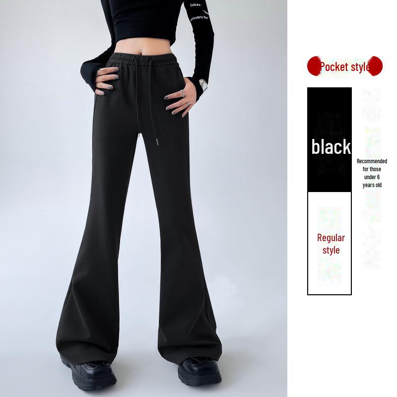 

Женские облегающие брюки-клеш с карманами и подковами — весна/осень 2025 г., повседневный американский спортивный стиль S