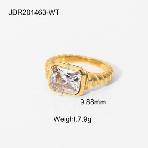 Youthway AAA Shiny Zirconia Metal Rings For Gift Stainless Steel Waterpoor Finer Jewelry Geometric Adjustable Open Rings