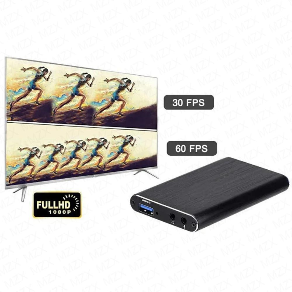 MZX Video Capture Card Box 4K HDMI-Compatible 60Hz 30Hz USB 3.0 1080P 60fps 30fps Live Recorder Grabber Capturer Game Audio Mic