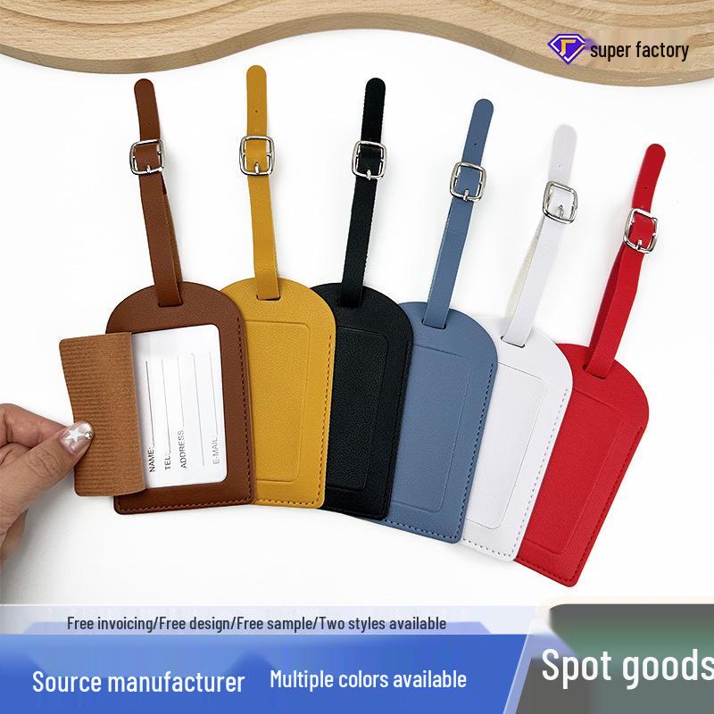 PU Leather Luggage Tag & Anti-lost Boarding Pass Holder with Logo