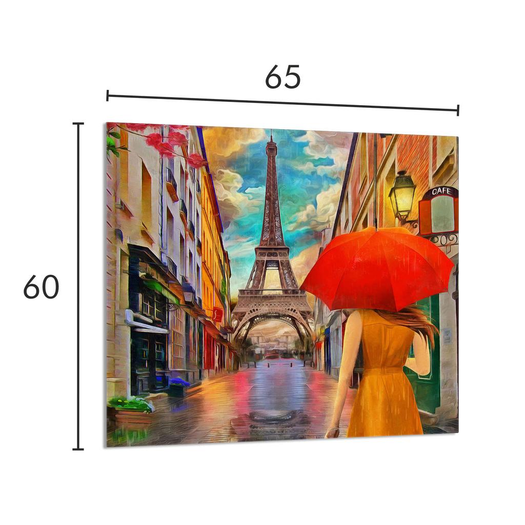 PANEL SZKLANY DO KUCHNI 65x60 Paryż