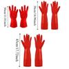 Velvet Lining Rubber Cleaning Gloves 30/38/45cm Oil Resistant Mitts  Car Washing