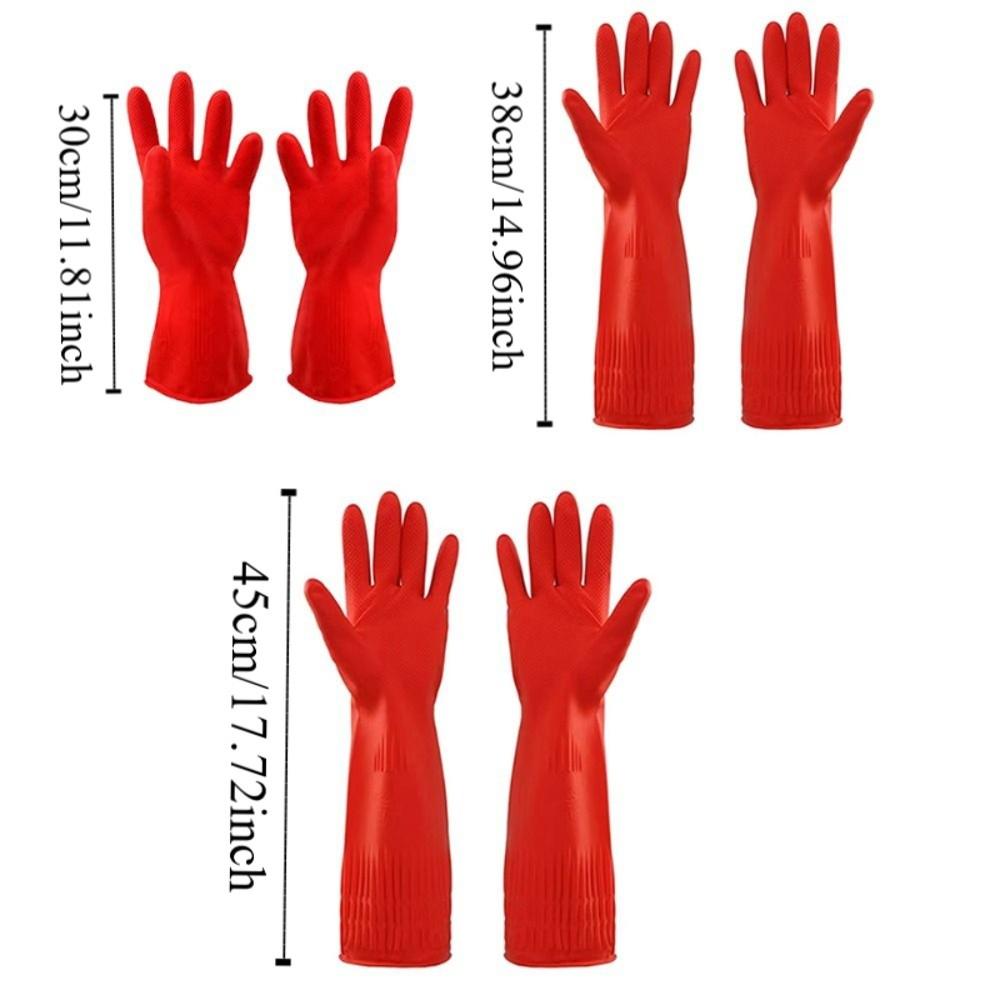 Extra Long Cuffs Rubber Cleaning Gloves 30/38/45cm Oil Resistant Mitts  Work