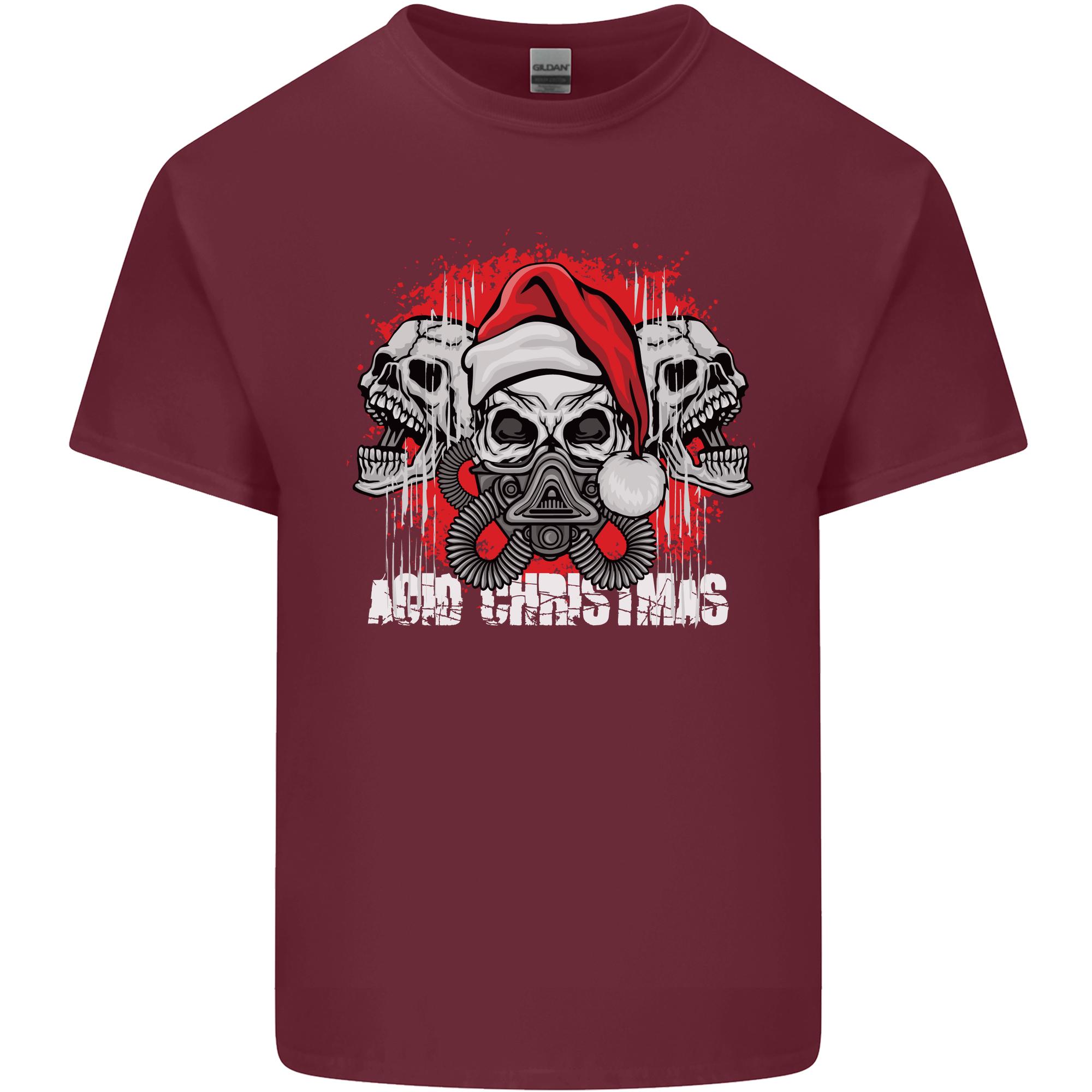 Acid Christmas Skulls Unisexs Light Cotton TShirt S