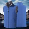 Men Winter Vest Sleeveless Stand Collar Solid Color Fleece Thick Keep Warm Plus Size Neck Protection Winter Waistcoat for Daily Wear