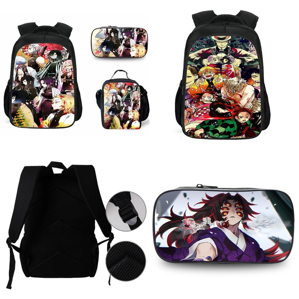Fashionable Demon Slayer Kimetsu No Yaiba Print Schoolbag Ideal For Students And Fans