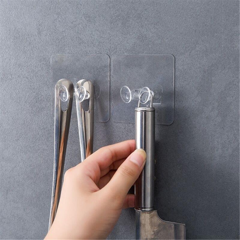 40Pcs Practical Transparent Wall Hooks Adhesive Power Plug Holders Hanging Hooks For Home And Office Use