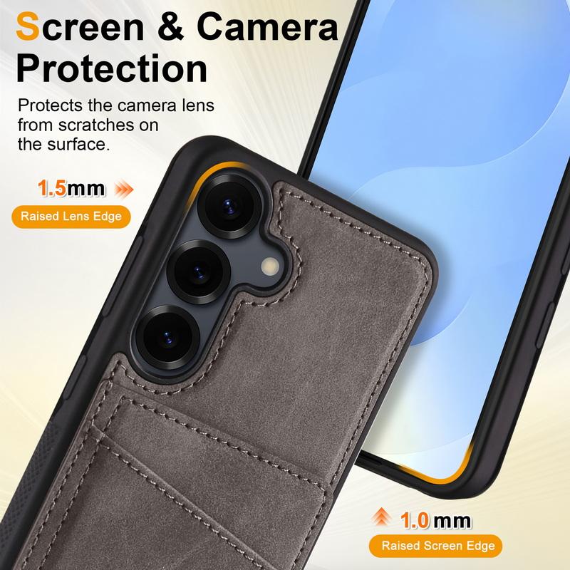Kartenfächer Ständer Brieftaschenhülle für Samsung S26 Ultra S25 Edge S24 S23 S22 Plus S21 FE A15 A16 A17 A34 A35 A36 A37 A54 A55 A56 A57 5G Kartenhalter Abdeckung