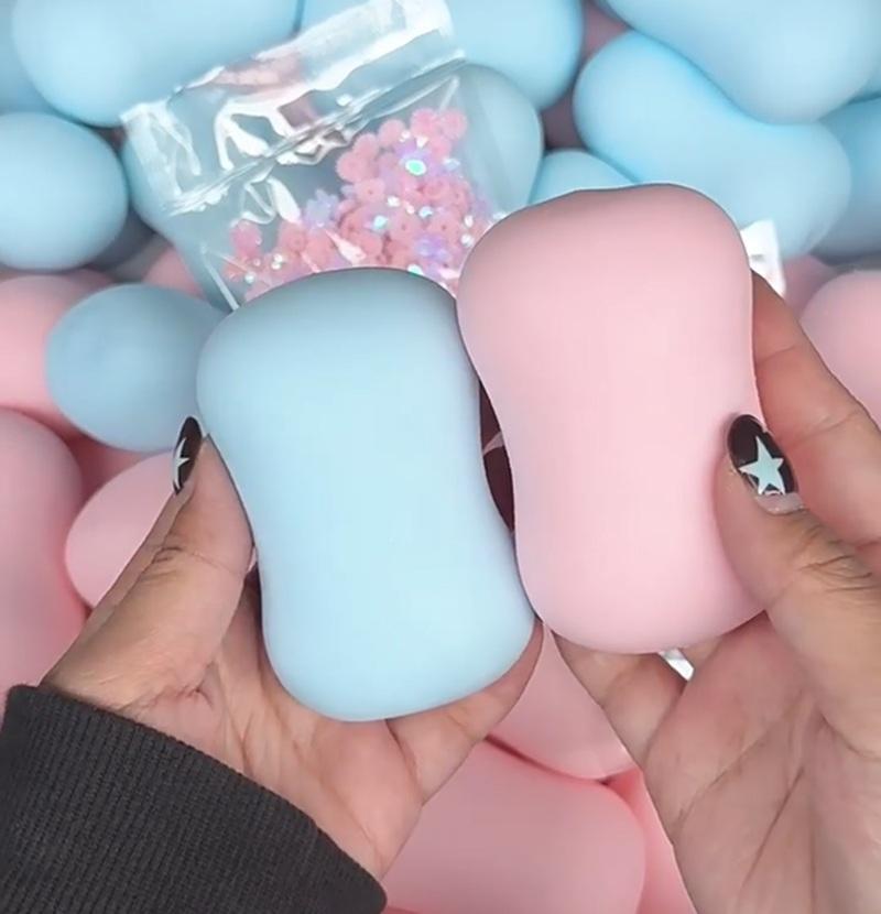Handmade Simulated Soap Crispy Stress Ball - Fidget Squeeze Ball Round Block Filled ASMR Adult Anxiety Relief Toy