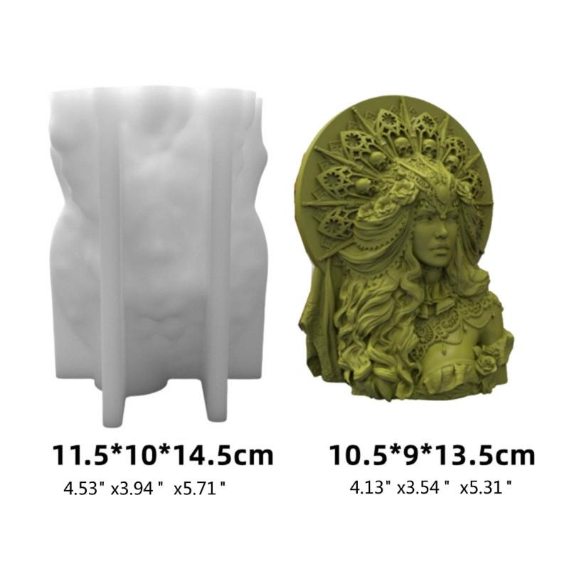 3D Sculpture Resin Mold Goddess Statue Resin Silicone Mold, for Making Vase Gypsum Ornament Home Decorations