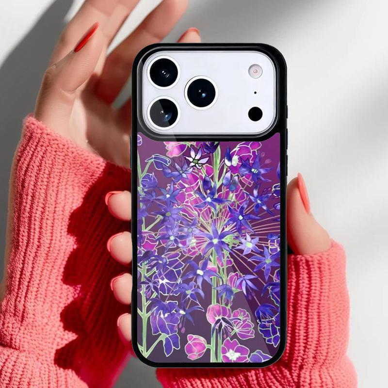 

Blue Flower Phone Case for iPhone 17 16 15 14 13 Pro Max Back Cover for 12 11 Pro Coque iPhone 16e
