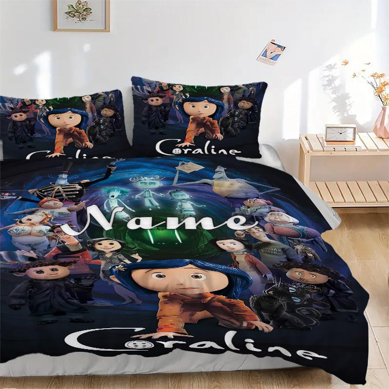 

Coraline Adventure Fantasy Family Bedding Set 3 Piece Comforter Cover Gift for Bedroom,Includes No Insertsjt047 135x200cm