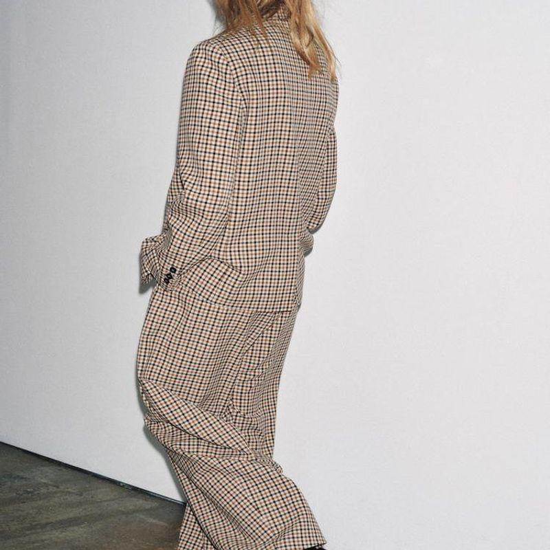 Za Autumn/Winter New Arrivals Women's Clothing Zr European and American Style Plaid Blazer and Plaid Pants 8782869 8775869