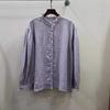 1116 Spring New Women's Round Neck Japanese Linen Top Shirt Loose Shirt Come and Go Sewing Retro Style Long Sleeves