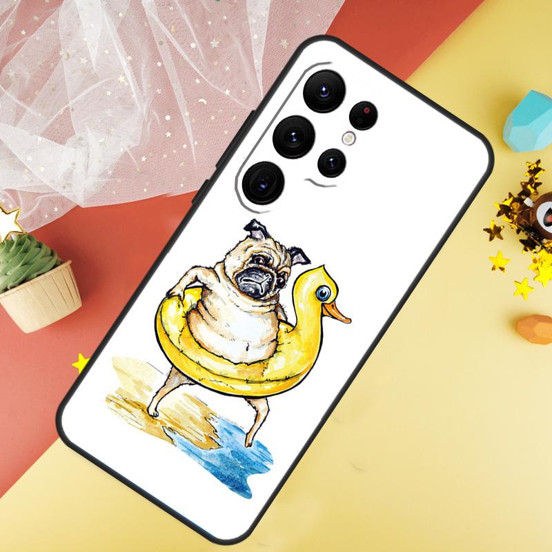 Cute Pug Dog Funda For Samsung Galaxy S24 Ultra S23 S22 Plus S21 S20 FE S8 S9 S10 Note 10 20 Ultra Case