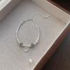 S999 Sterling Silver Women's Bracelet: Crushed Silver Fu Character with Freshwater Pearls - Elegant and Versatile Chinese Style Jewelry.