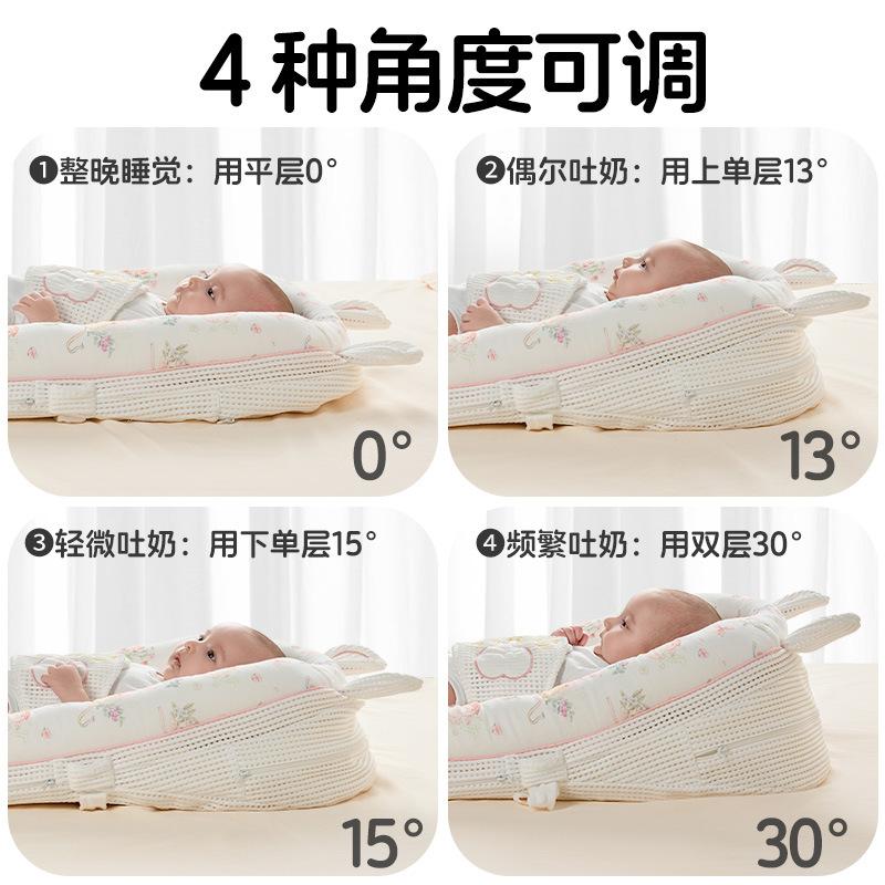 Bett-im-Bett Baby-Schrägkissen 2-in-1 Anti-Erbrechen und Anti-Kolik Schrägkissen Baby Bionisches Mittelbett Liegende Fütterungswerkzeug
