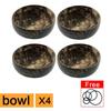 4.5-6inch Natural Coconut Bowl Eco-friendly Soup Fruit Salad Set Noodle Rice Bowl Wooden Fruit Container Handicraft Kitchenware