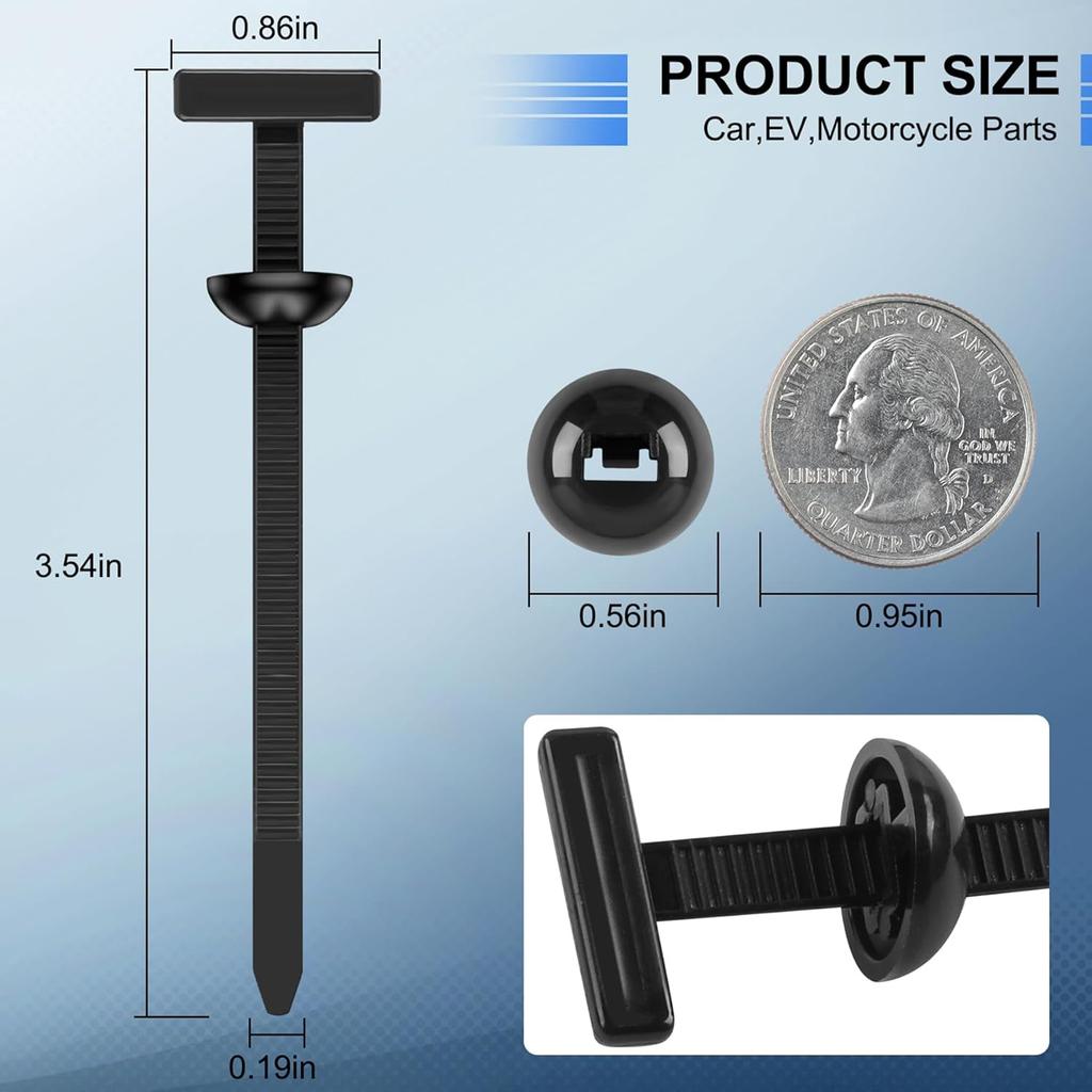 100pcs Universal Cable Tie Buckle for Car Bumper Fender Repair - Self-Locking Zip Tie Clips Automotive Fasteners PA6 Nylon - Quick Fix Loose Bumper