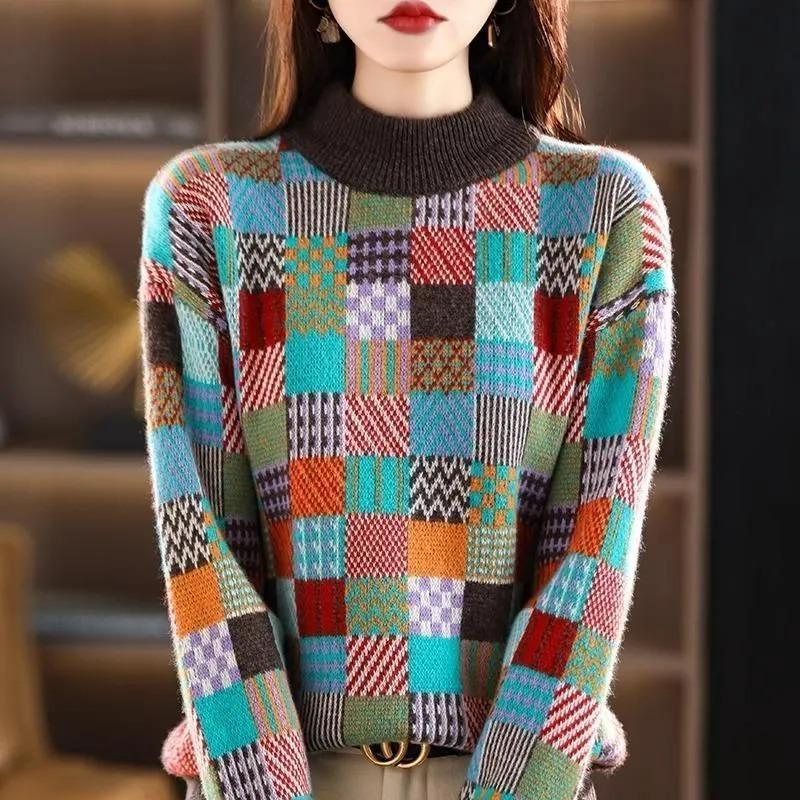 

Светр для жінок Осінь Зима Потовщений Пуловер Теплий В язаний Еластичний Довгий Рукав Оверсайз Джемпер Топи XXXXXL