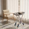 Distressed Folding Table Space-Saving Side Shabby Chic for Balcony