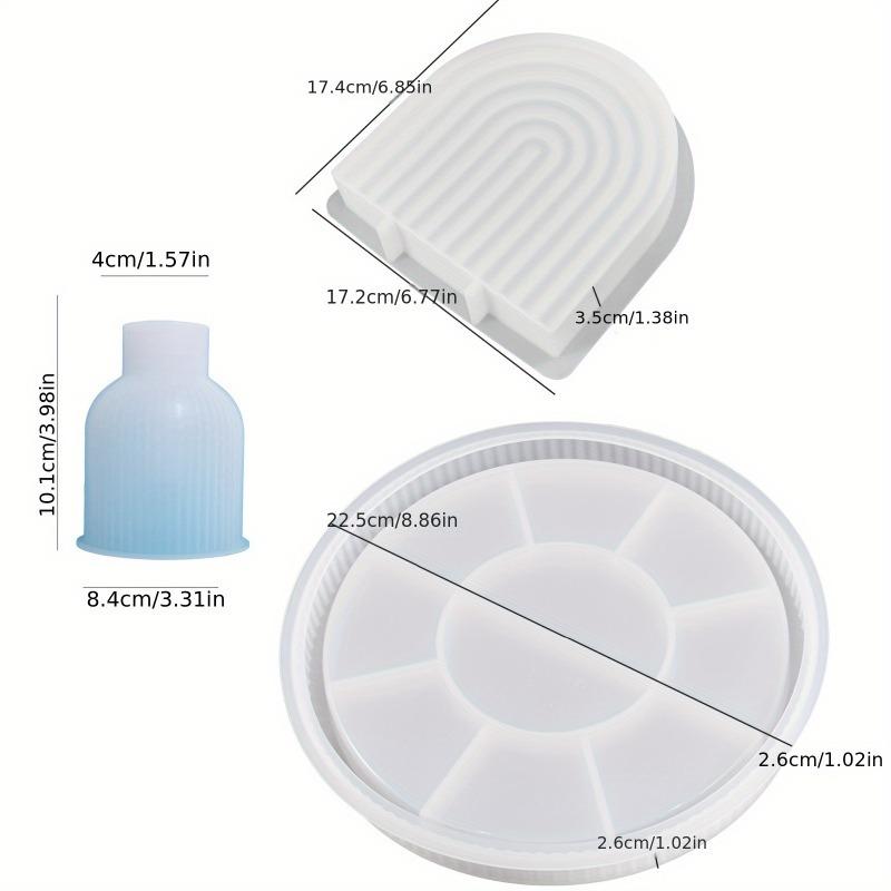 Vase Arche Striped Tray Silicone Mold DIY Gypsum Concrete Home Decoration Resin Mold Crafts