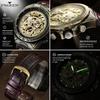 Business Casual Mechanical Wristwatch for Men Leather Band 41mm Case Water Resistant Luminous