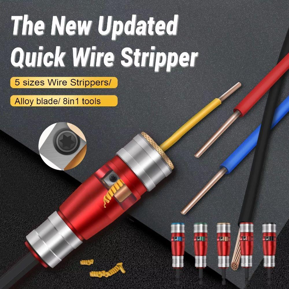 Durable Multi-Function Wire Stripper Waterproof Portable Cable Stripping Tool Set Twister Kit for Electric Drill