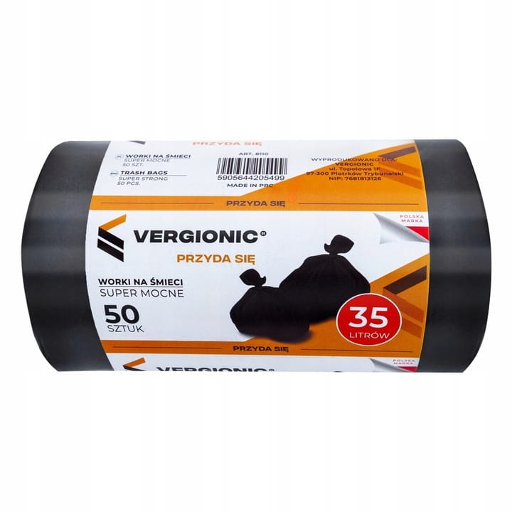 Garbage Bags 35L 50 Pcs Durable Black Strong