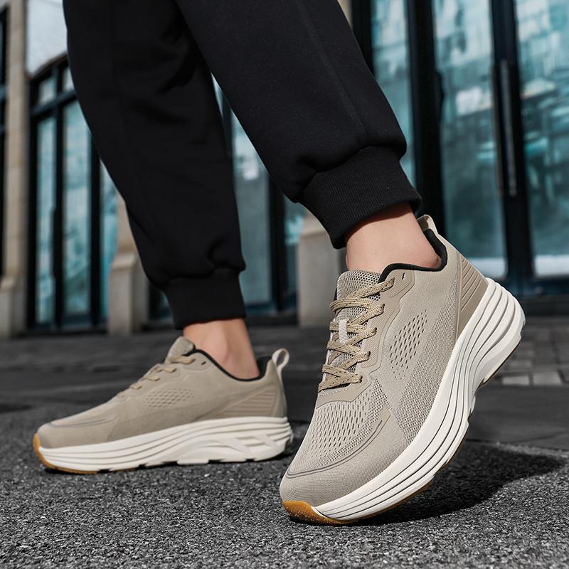 Fashionable Men's Sports Running Shoes, Mesh Breathable Spring Marathon Thick Soled Running Shoes, Sizes 39-48