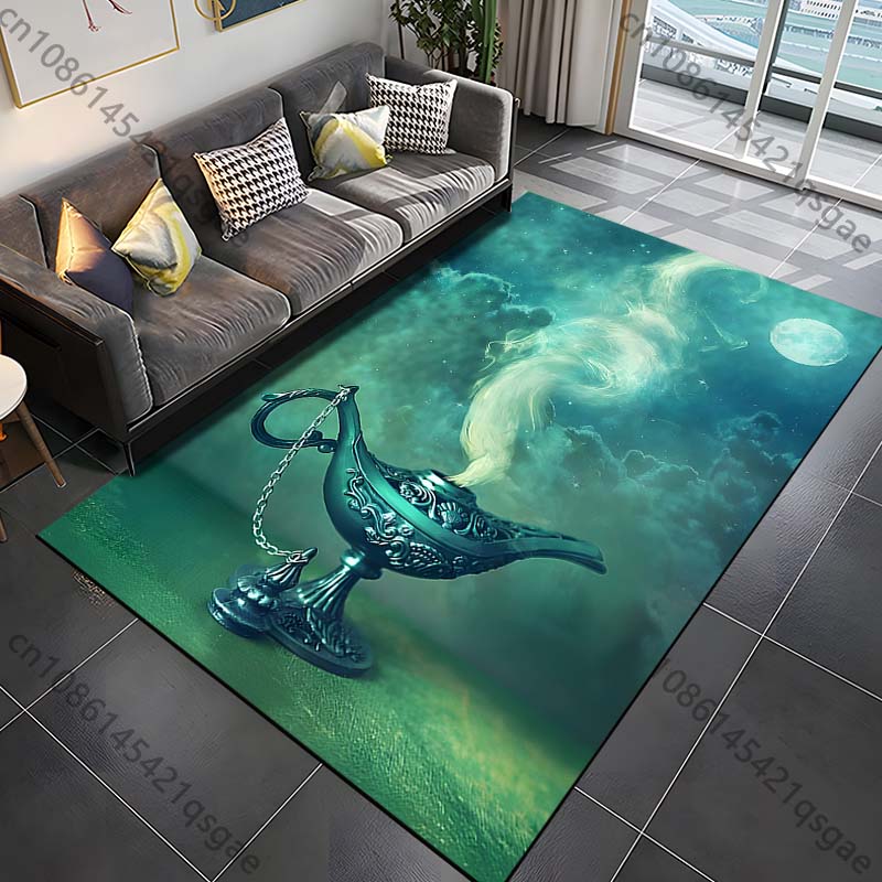 Mythology Story Wishing Lamp Pattern Carpets for Bedroom Living Room Sofa Mat Creative Door Mat Area Rug Home Decor Large Size