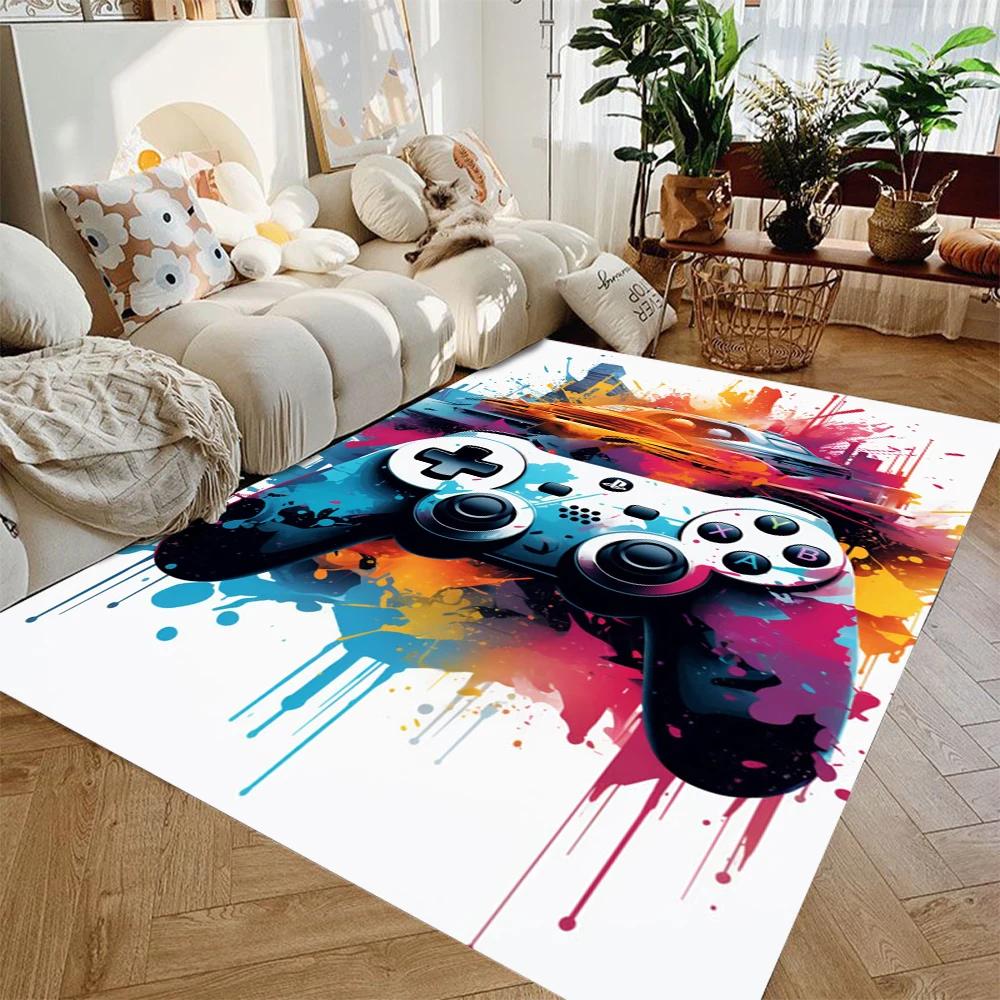 2025 New Gaming Carpet for Boys Room Gamer Casual Controller Design Rug for Game Room Bedroom Decor Non-slip Washable Floor Mat