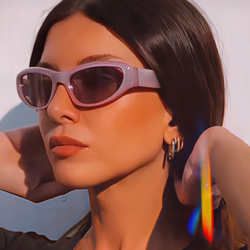 Vintage millennial babes yk riding gm sunglasses purple pink new European and American Internet celebrity babes sunglasses