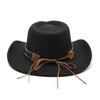 Western Cowboy Hat, Bump Top, Woolen Jazz Top Hat, Men'S And Women'S Ethnic Felt Hat, Big Eaves Hat