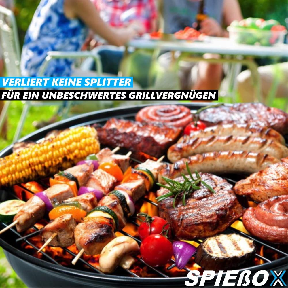 SPIEßOX Grill Skewers BBQ Shashlik Skewers Meat Skewers Bamboo Skewers [180 Pieces]