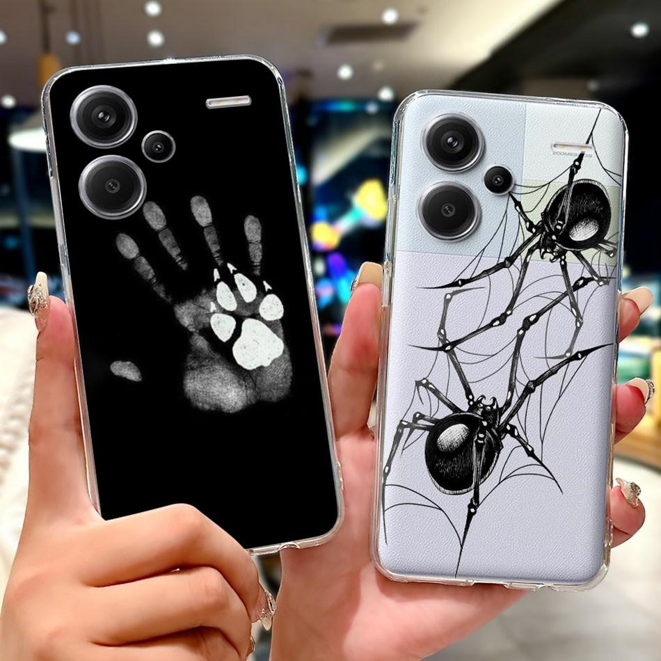 For Xiaomi Redmi Note 13 Pro Plus 5G Phone Case Redmi Note13 13 Pro 13 Pro+ 5G Elegant Floral Cat Soft Silicone Clear TPU Cases