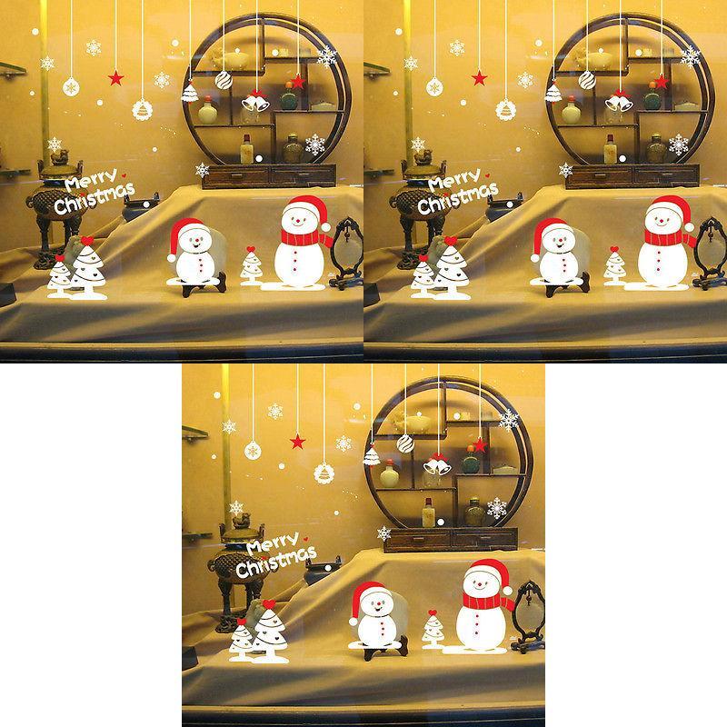 Elegant Merry Christmas Snowflake Curtain Wall Window Stickers For Home And Shop