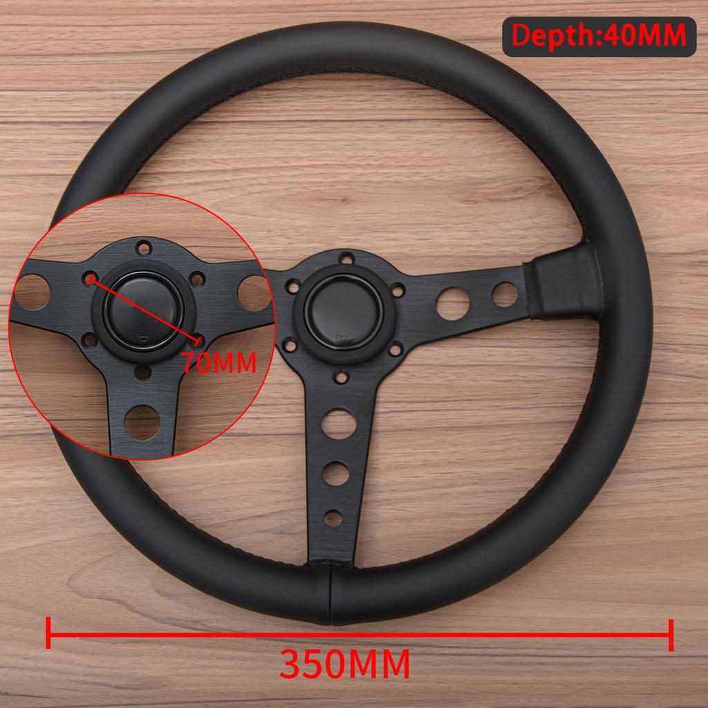 14Inch JDM Prototipo Black Edition Suede Leather Steering Wheel Sim Racing Sport Steering Wheel Auto Accessories