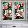 Colorful Retro Floral Privacy Window Film Removable Uv Blocking Heat Insulation Non-adhesive Stained Glass Window Film