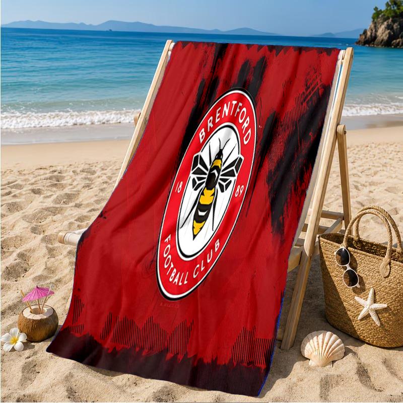 Brentford Football Club Logo Beach Towel Microfiber Beach Towel, Lightweight and Quick-Dry, for Summer Travel, Swimming Pool Fan Birthday Gift