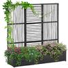 Bloembak met Trellis, Weerbestendig, Poly Rotan, 103 x 29 x 103 cm, Zwart