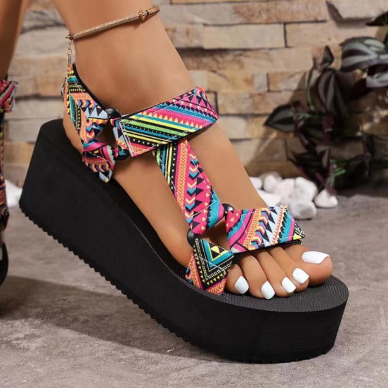 Ladies Summer Thick Soled Shoes Women Comfort Cloth Sandals Beach Set Foot Sandals Exposed Toe Light Casual Slippers