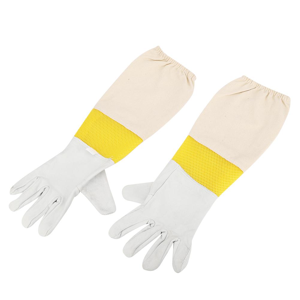 Pair of Beekeeping Protective Gloves with Long Mesh Sleeve Unisex for Beginner BeekeeperXXXL