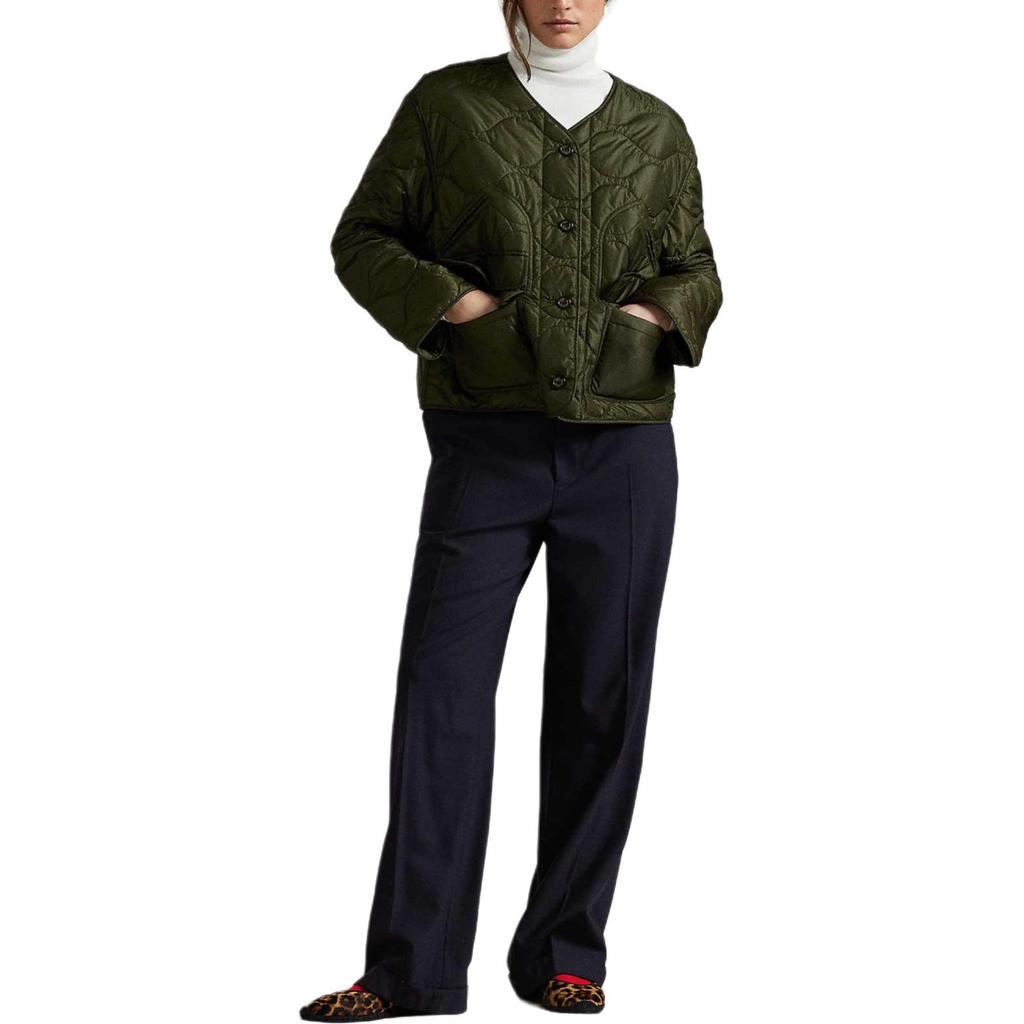 Polo Ralph Lauren Куртка женская хлопковая стеганая ромбами свободного кроя с длинным рукавом WMPOOTWN2820361