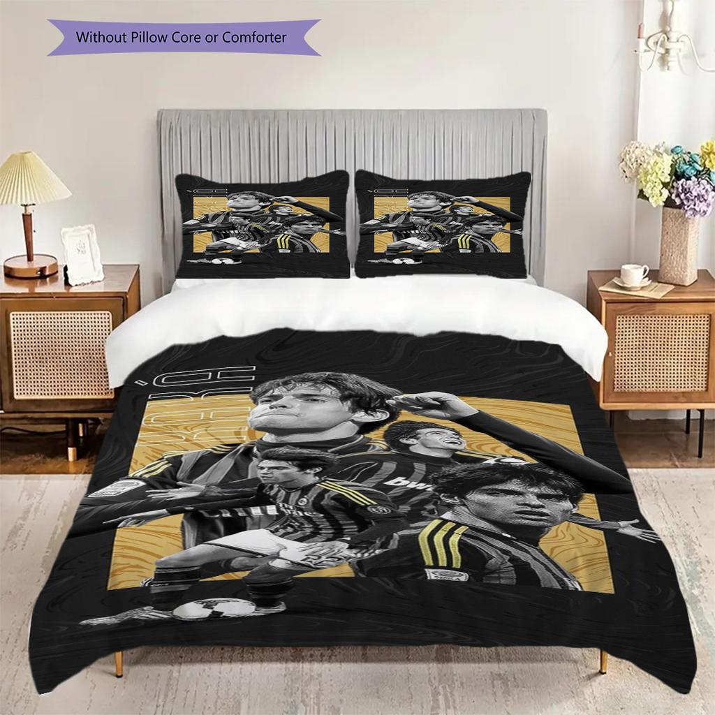 Ricardo Kaka Football Legend Action Three-piece Set (1 * Duvet Cover + 2 * Pillowcase, Without Core) 2D Flat Bedding Set Christmas Birthday Gift