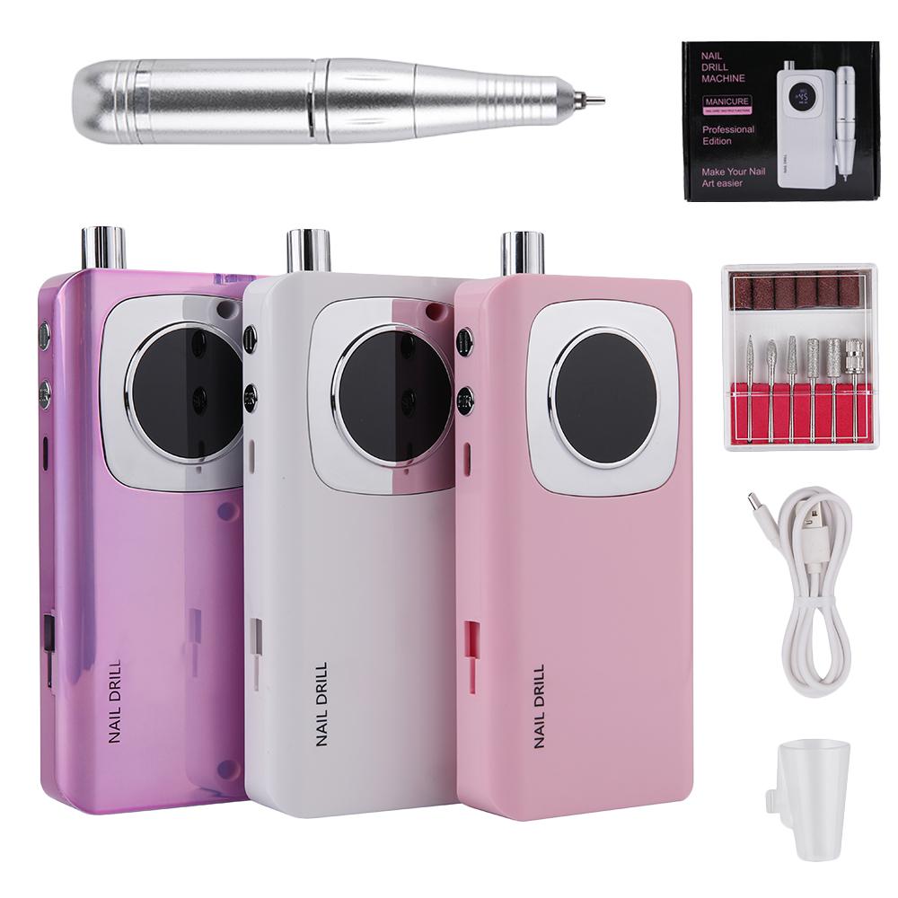 45000RPM Nail Drill Machine Electric Portable Nail File Rechargeable Nail Sander for Gel Nails Polishing For Home Manicure Salon