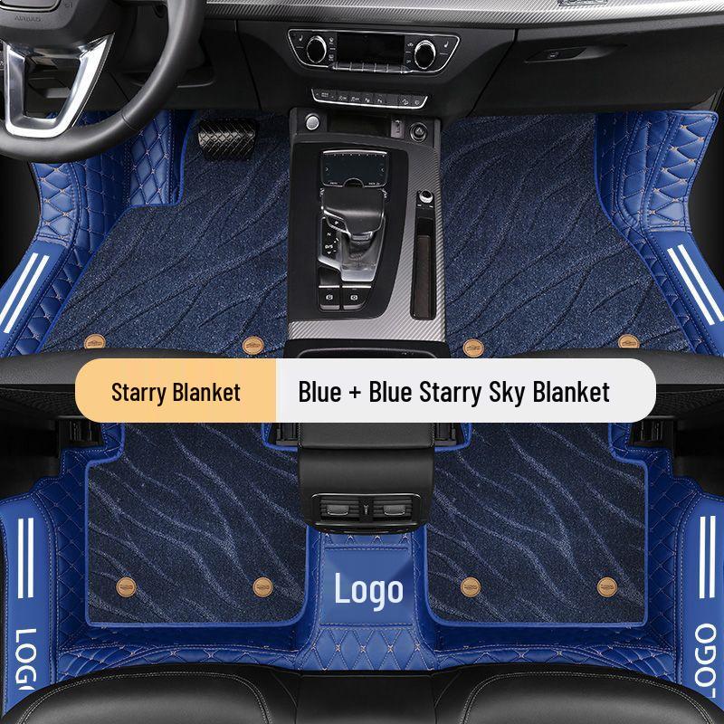 Universal Car Floor Mats and Door Sill Covers with Starry Sky Design, Tailored for Many Models, Providing Full Coverage and Protection