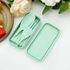 Portable Cutlery Set Kids Wheat Straw Tableware Outdoor Camping Dinnerware With Mini Box Fork Spoon Chopsticks Utensils