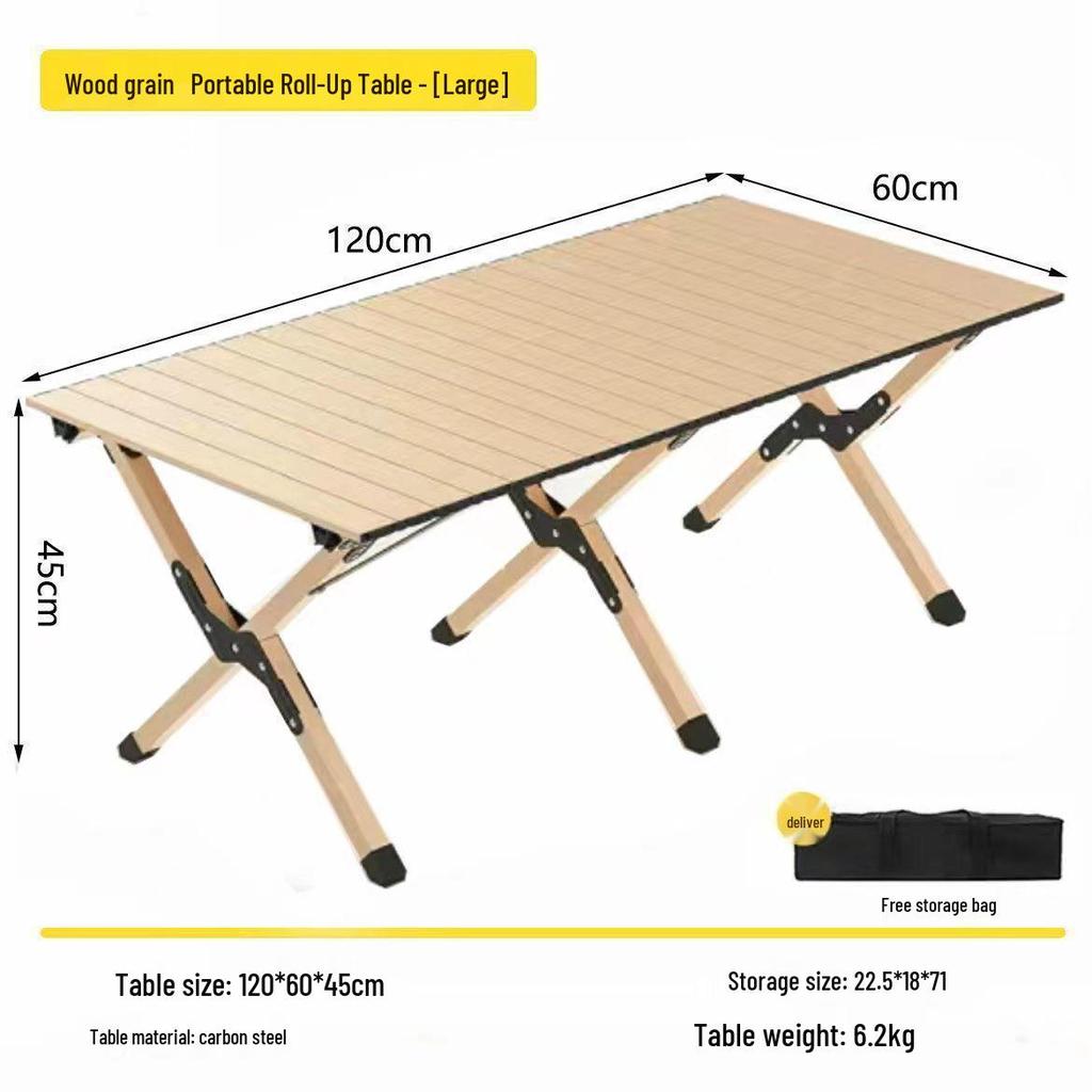 Portable Folding Camping Table and Chairs Set - Roll-up Design for Outdoor Picnics and Stalls